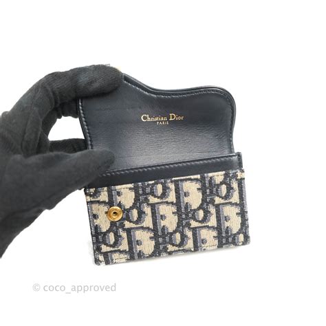 black and blue car holder dior|Dior Saddle Flap Card Holder Review .